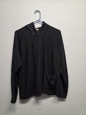 Eileen Fisher Black Hooded Sweater Size Medium